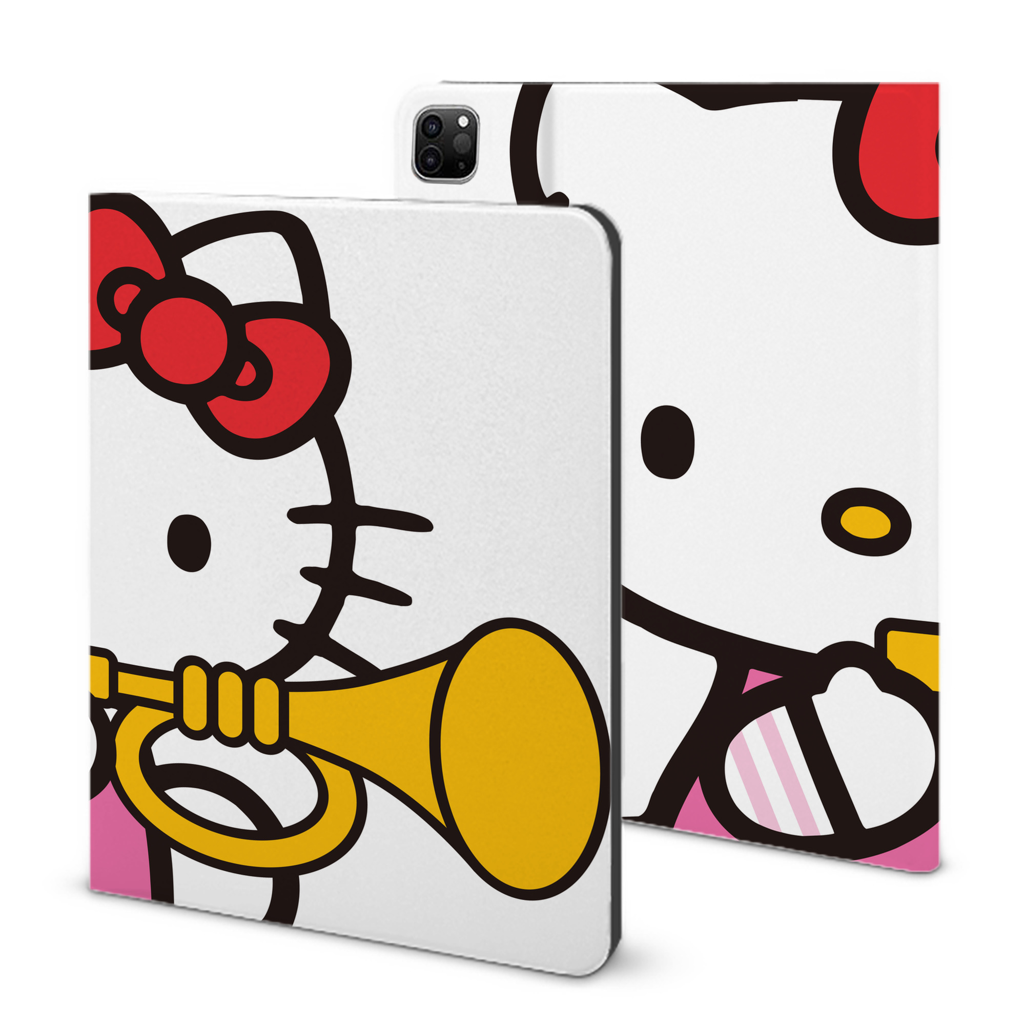 （画像用） Hello Kitty ハローキティ IPad ケース ブック型 PUレザー TPU 耐衝撃 軽量 薄型 ペン収納なし 全面保護 IPad 各モデル対応